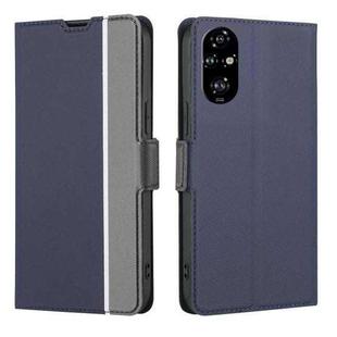 For Honor 200 Pro 5G Twill Texture Side Button Leather Phone Case(Blue)