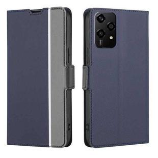 For Honor 200 Lite 5G Global Twill Texture Side Button Leather Phone Case(Blue)