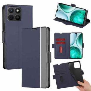 For Honor X8c 4G Twill Texture Side Button Leather Phone Case(Blue)
