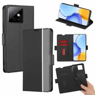 For Honor X60 GT 5G Twill Texture Side Button Leather Phone Case(Black)