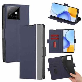 For Honor X60 GT 5G Twill Texture Side Button Leather Phone Case(Blue)