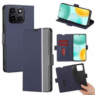 For Honor X6c 4G Twill Texture Side Button Leather Phone Case(Blue)