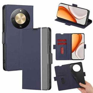 For Honor X70 5G Twill Texture Side Button Leather Phone Case(Blue)