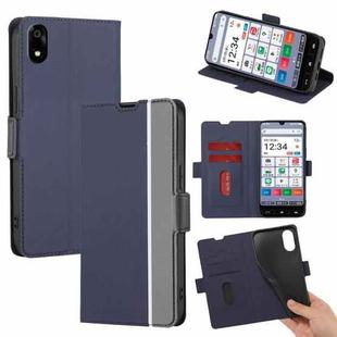 For ZTE Kantan Sumaho 4 A402ZT Twill Texture Side Button Leather Phone Case(Blue)