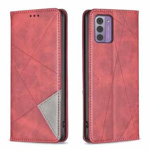 For Nokia G42 Rhombus Texture Magnetic Leather Phone Case(Red)