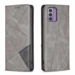For Nokia G42 Rhombus Texture Magnetic Leather Phone Case(Grey)