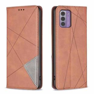For Nokia G42 Rhombus Texture Magnetic Leather Phone Case(Brown)
