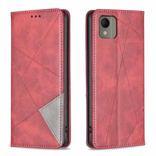 For Nokia C110 Rhombus Texture Magnetic Leather Phone Case(Red)