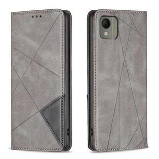 For Nokia C110 Rhombus Texture Magnetic Leather Phone Case(Grey)