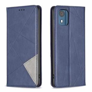 For Nokia C02 Rhombus Texture Magnetic Leather Phone Case(Blue)