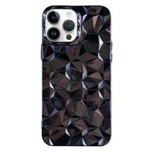 For iPhone 14 Pro Max Electroplating Honeycomb Edged TPU Phone Case(Black)