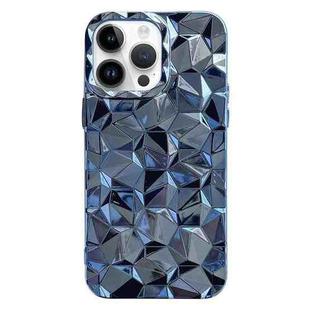 For iPhone 13 Pro Max Electroplating Honeycomb Edged TPU Phone Case(Blue)