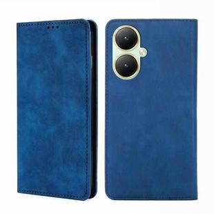 For vivo Y35+ 5G Skin Feel Magnetic Leather Phone Case(Blue)