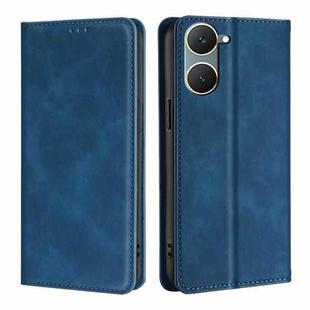For vivo Y03 4G Skin Feel Magnetic Leather Phone Case(Blue)