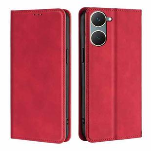 For vivo Y03 4G Skin Feel Magnetic Leather Phone Case(Red)