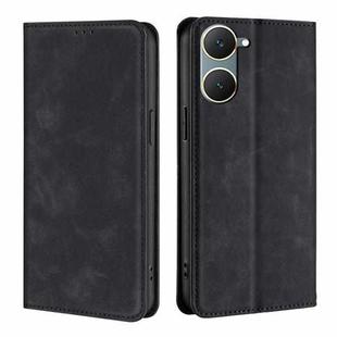 For vivo Y03 4G Skin Feel Magnetic Leather Phone Case(Black)