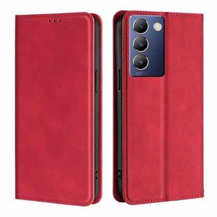 For vivo Y100 5G IDN Skin Feel Magnetic Leather Phone Case(Red)