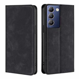 For vivo Y100 5G IDN Skin Feel Magnetic Leather Phone Case(Black)