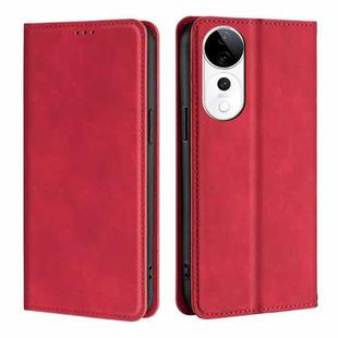 For vivo S19 Pro Skin Feel Magnetic Leather Phone Case(Red)