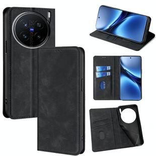 For vivo X200 Pro 5G Skin Feel Magnetic Leather Phone Case(Black)
