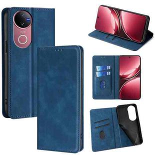 For vivo V50 5G Skin Feel Magnetic Leather Phone Case(Blue)