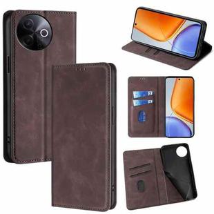 For vivo Y39 5G Global Skin Feel Magnetic Leather Phone Case(Dark Brown)