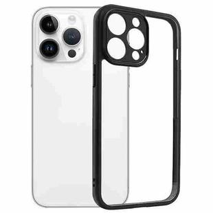 For iPhone 14 Pro Max Frosted TPU + Transparent PC Phone Case(Black)