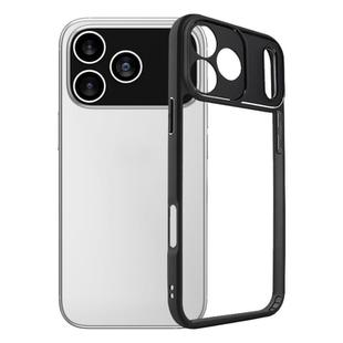 For iPhone 17 Pro Max Frosted TPU + Transparent PC Phone Case(Black)
