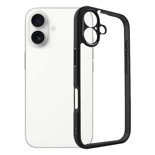 For iPhone 17 Frosted TPU + Transparent PC Phone Case(Black)