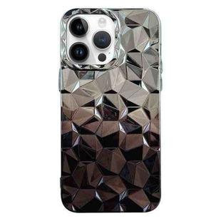 For iPhone 14 Pro Max Electroplating Honeycomb Edged TPU Gradient Phone Case(Black)