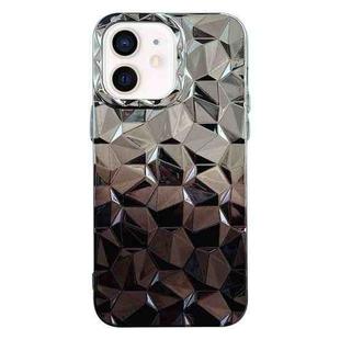 For iPhone 12 Electroplating Honeycomb Edged TPU Gradient Phone Case(Black)