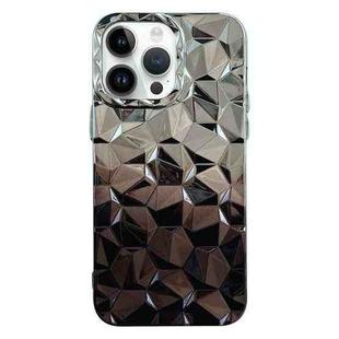 For iPhone 12 Pro Max Electroplating Honeycomb Edged TPU Gradient Phone Case(Black)
