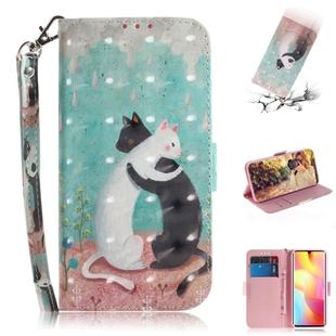 For Xiaomi Mi Note 10 Lite 3D Painted Pattern Magnetic Attraction Horizontal Flip Leather Case with Holder & Card Slot & Wallet & Lanyard(Black White Cat)