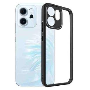 For OPPO Reno14 F 5G Global Frosted TPU + Transparent PC Phone Case(Black)