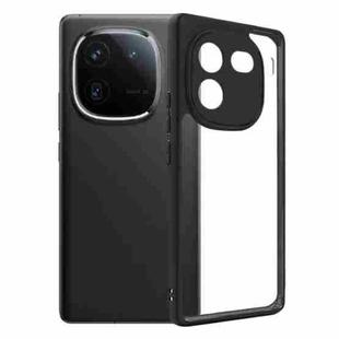 For vivo iQOO 12 Pro Frosted TPU + Transparent PC Phone Case(Black)