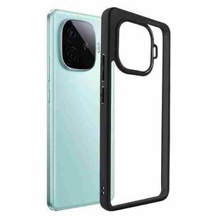 For vivo iQOO Z9 Turbo Frosted TPU + Transparent PC Phone Case(Black)