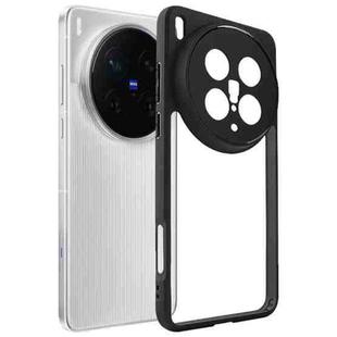 For vivo X200 Ultra Frosted TPU + Transparent PC Phone Case(Black)