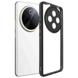 For vivo Y300 Pro Frosted TPU + Transparent PC Phone Case(Black)