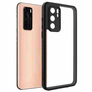 For Huawei P40 Frosted TPU + Transparent PC Phone Case(Black)