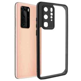 For Huawei P40 Pro Frosted TPU + Transparent PC Phone Case(Black)