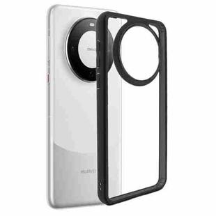 For Huawei Mate 60 Pro Frosted TPU + Transparent PC Phone Case(Black)