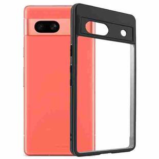 For Google Pixel 7a Frosted TPU + Transparent PC Phone Case(Black)