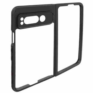For Google Pixel Fold Frosted TPU + Transparent PC Phone Case(Black)