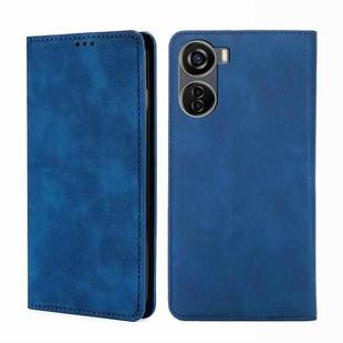 For ZTE Axon 40 Lite Skin Feel Magnetic Leather Phone Case(Blue)