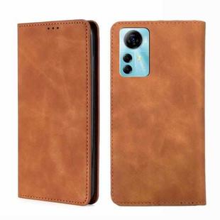 For ZTE Blabe V41 Smart 4G Skin Feel Magnetic Leather Phone Case(Light Brown)