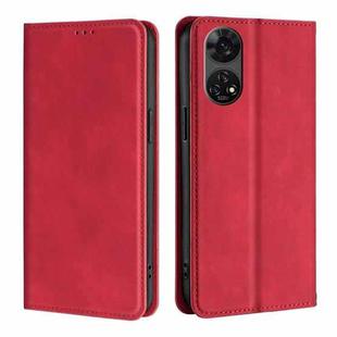 For ZTE Anshin Family Skin Feel Magnetic Leather Phone Case(Red)