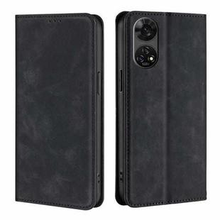 For ZTE Anshin Family Skin Feel Magnetic Leather Phone Case(Black)