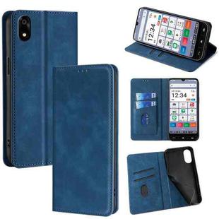 For ZTE Kantan Sumaho 4 A402ZT Skin Feel Magnetic Leather Phone Case(Blue)