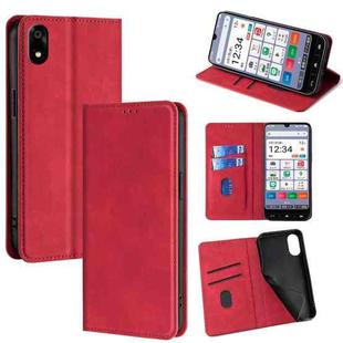 For ZTE Kantan Sumaho 4 A402ZT Skin Feel Magnetic Leather Phone Case(Red)