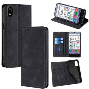 For ZTE Kantan Sumaho 4 A402ZT Skin Feel Magnetic Leather Phone Case(Black)